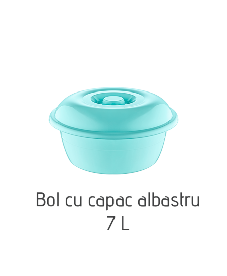 Bol albastru cu capac AK408, 7 L