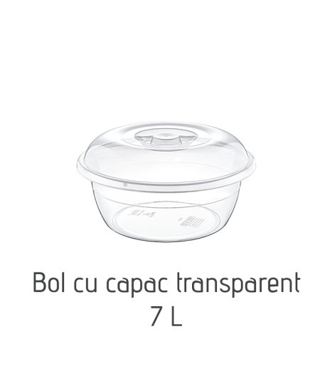 Bol transparent cu capac AK409, 7L