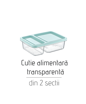 Cutie alimentară transparentă di 2 secții AK546