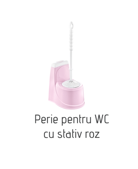 Perie pentru WC cu stativ roz AK391