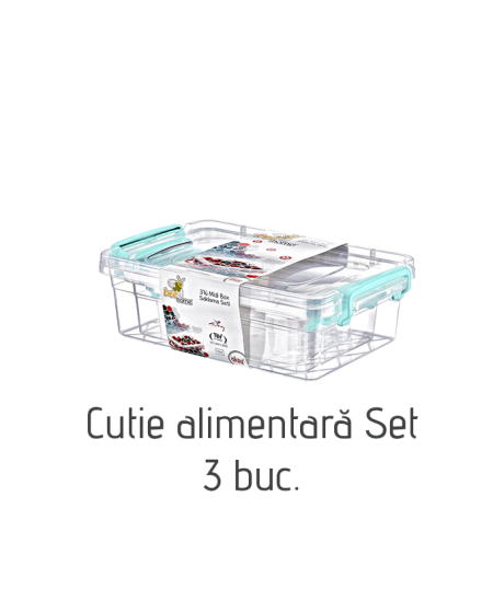 Cutie alimentară Set 3buc. AK264, (0.6/1,2/2, 2 Lt.)