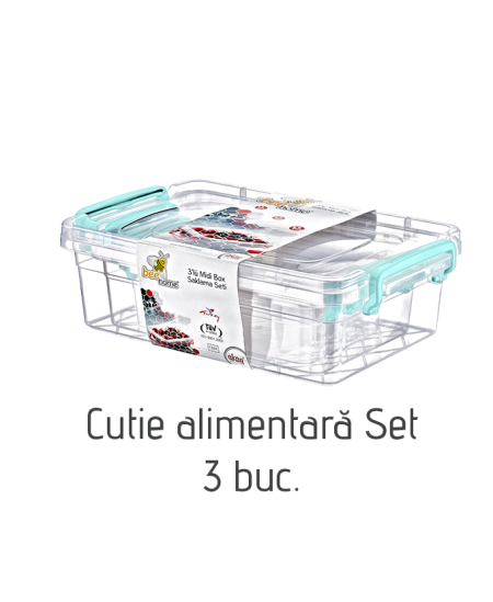 Cutie alimentară Set 3 buc. AK265, (1.2+2.2+3.5 Lt)