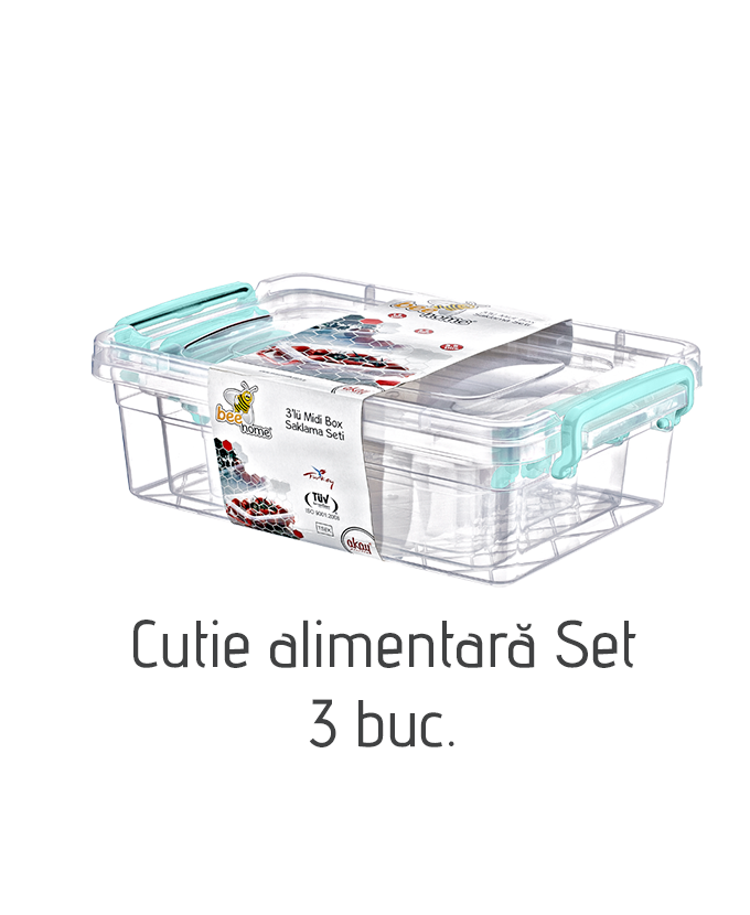 Cutie alimentară Set 3 buc. AK265, (1.2+2.2+3.5 Lt)
