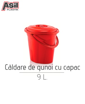 Căldare de gunoi cu căpac și mîner Asil434, 9L