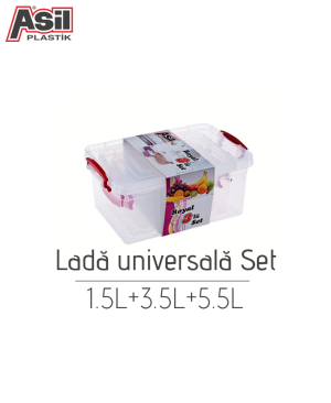 Set de cutii alimentare Asil524, 1.5L+1.5L+5.5L