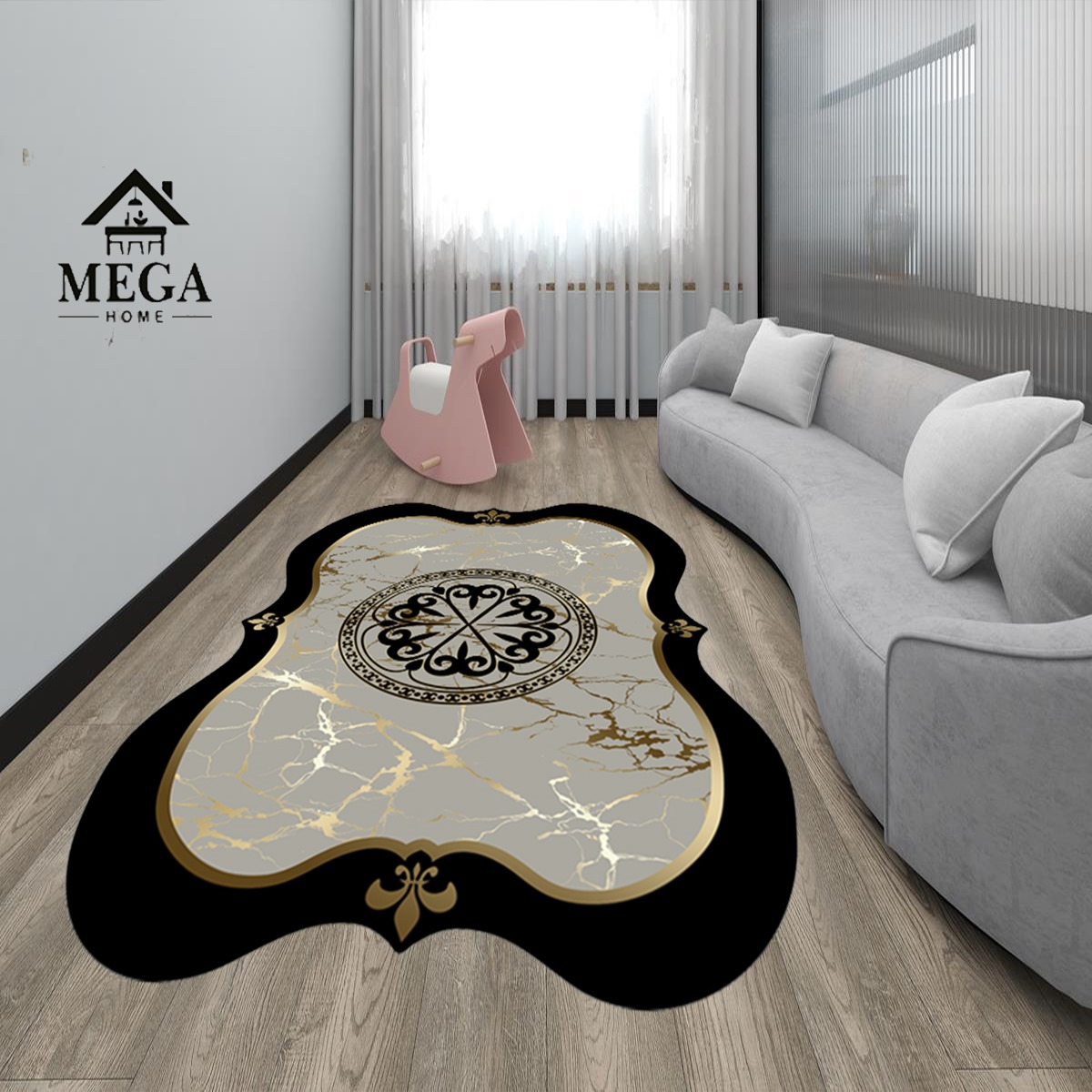 Covor Digital *black gold and grey*