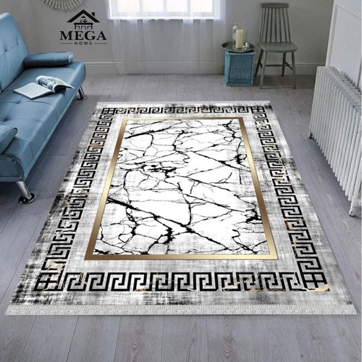 Covor Digital *black grey and gold*