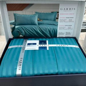 Lenjerie de Pat 2 Persoane cu Elastic Garbis – Satin de Lux, 4 Piese