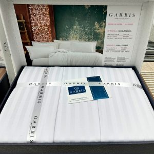 Lenjerie de Pat 2 Persoane cu Elastic Garbis – Satin de Lux, 4 Piese