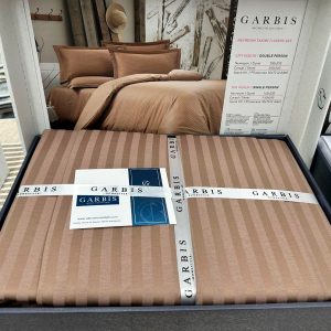 Lenjerie de Pat 2 Persoane cu Elastic Garbis – Satin de Lux, 4 Piese