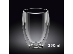Pahar din sticlă cu pereți dubli, 350 ml