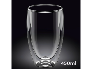 Pahar din sticlă cu pereți dubli, 450 ml
