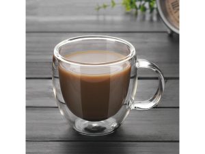 Cana din sticlă cu pereți dubli, 250 ml