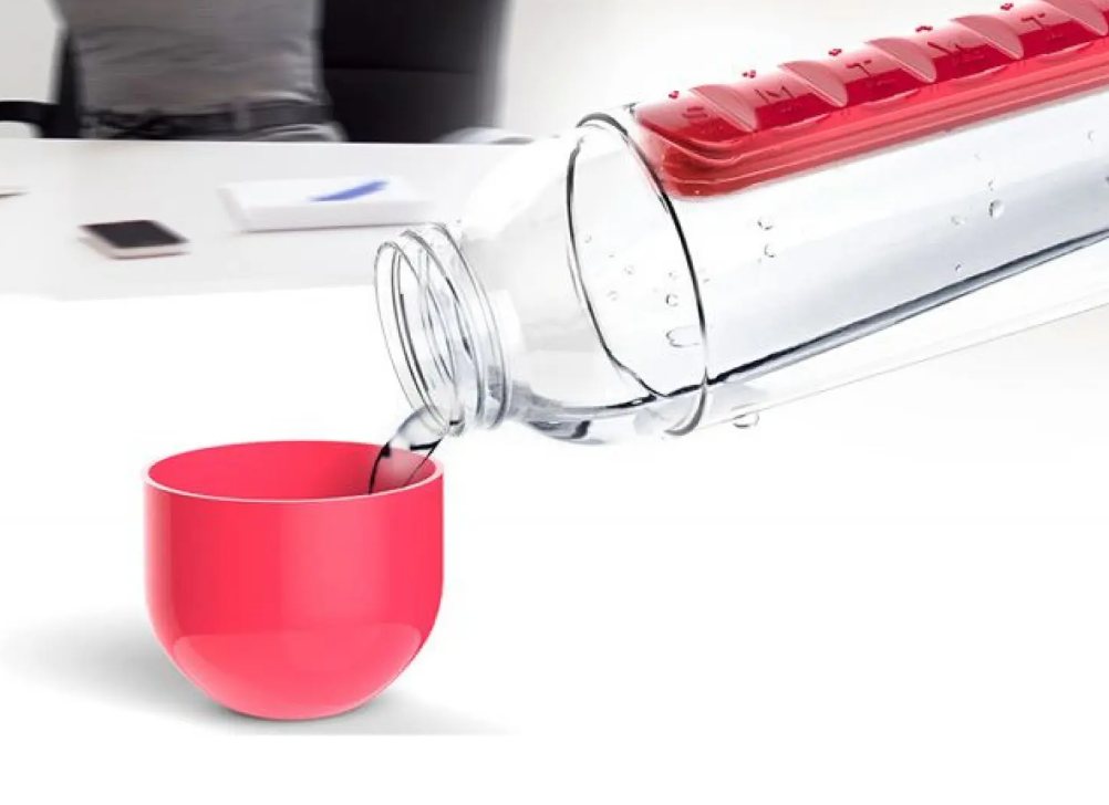 Sticlă pentru apă cu cutie pentru pastile Pill & Vitamin - imagine 5