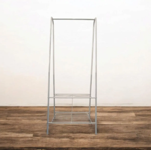 Suport metalic pentru umerase cu 2 rafturi pentru pantofi 60×36×153 cm