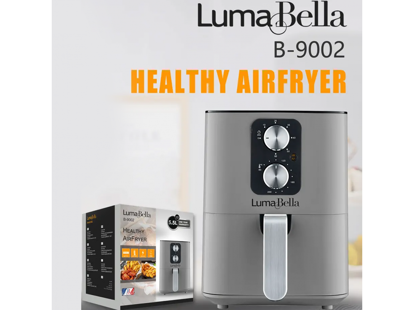 Aerofriteuză LumaBella, 5.5L, 1400W, model B-9002 - imagine 5