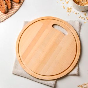 Tocător rotund din bambus 25×1.3 cm